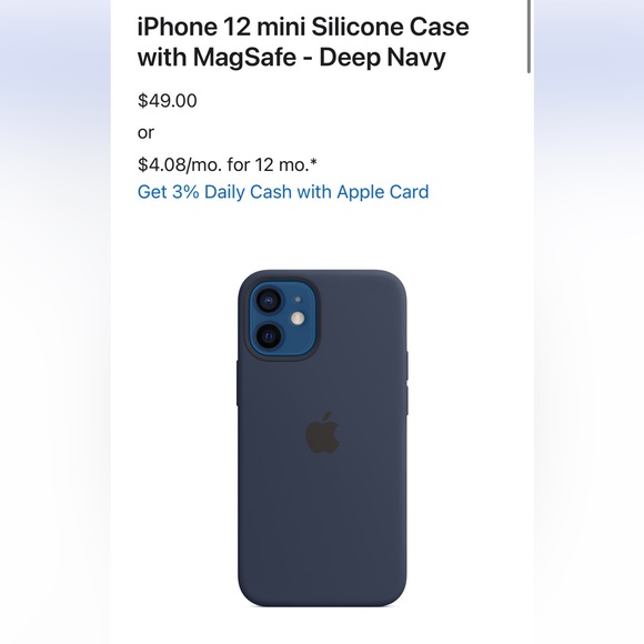 iPhone 12 Mini Deep Navy Silicone case with MagSafe - Picture 7 of 7